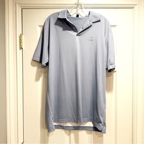 Dunhill Links Golf Polo Blue Stretch Active Activewear Performance LARGE - Picture 10 of 10